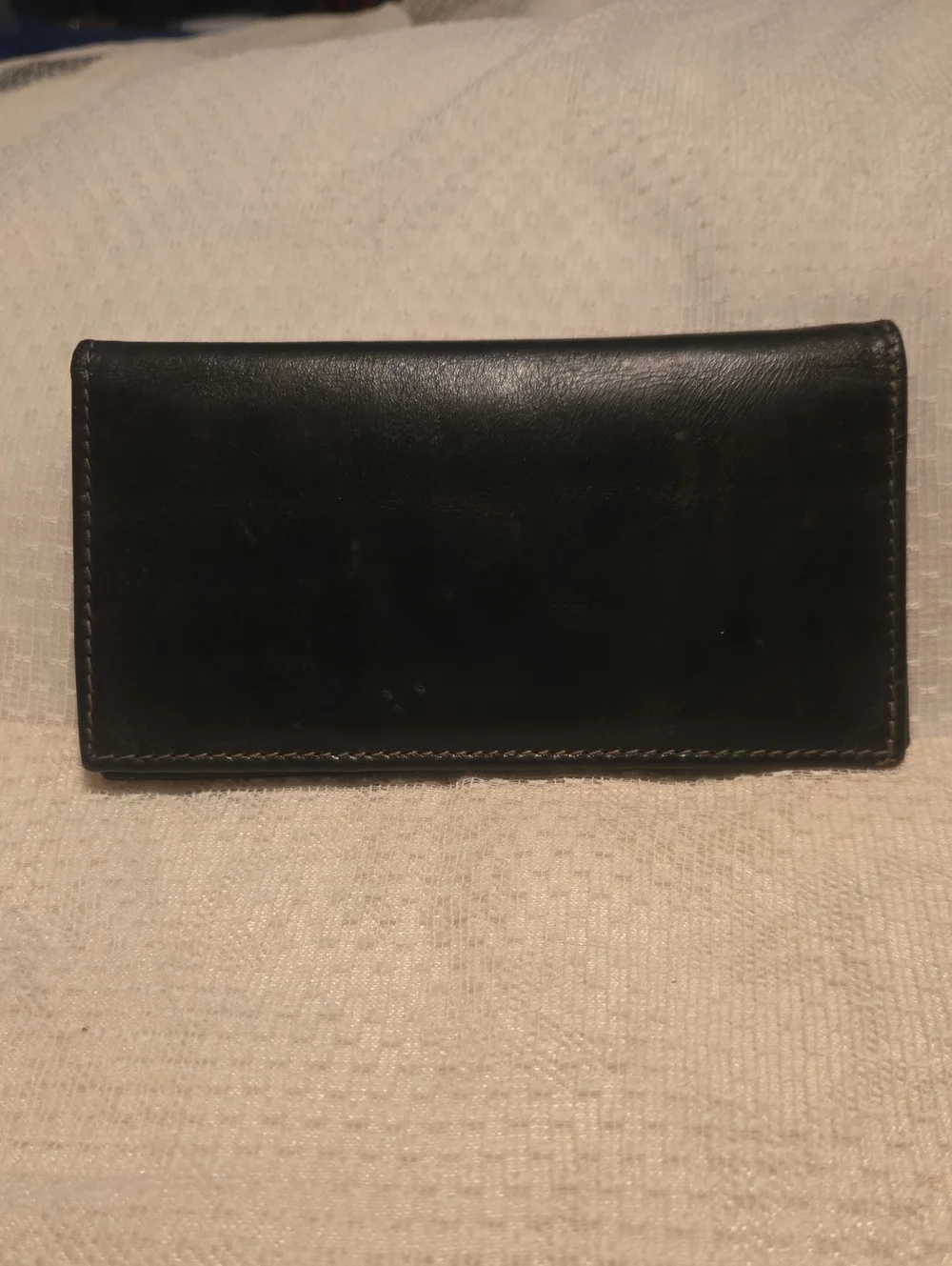 Brown Bi-Fold Leather Wallet or Checkbook Cover